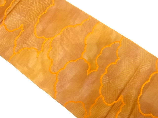 JAPANESE KIMONO / ANTIQUE FUKURO OBI / SILK / WOVEN CLOUD